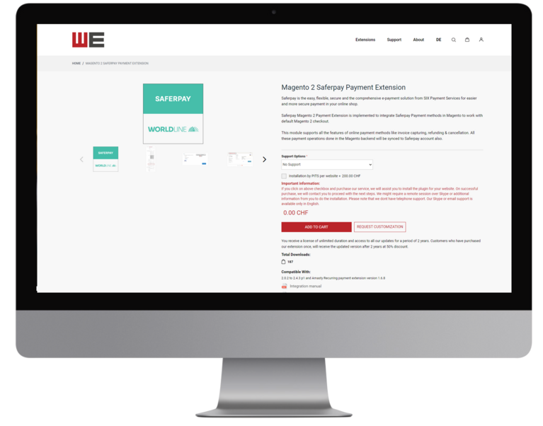[Translate to Deutsch:] Saferpay Magento extension Laptop