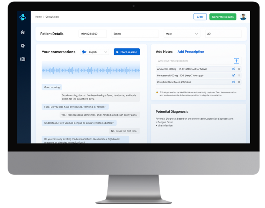 [Translate to Deutsch:] MediNoteX AI