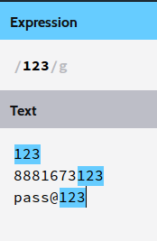 shows the numbers as regular expression