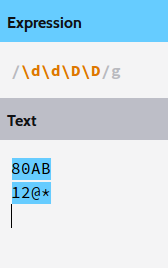 shows the ‘\d’ and ‘\D’