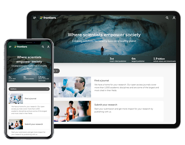 [Translate to Deutsch:] Frontiers Tab and Mobile