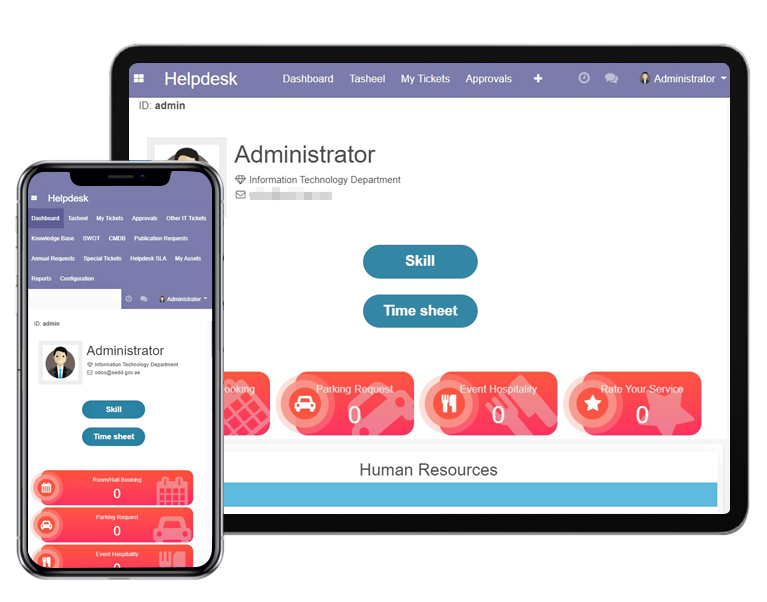 [Translate to Deutsch:] SHARJAH ECONOMIC DEVELOPMENT DEPARTMENT Laptop and mobile